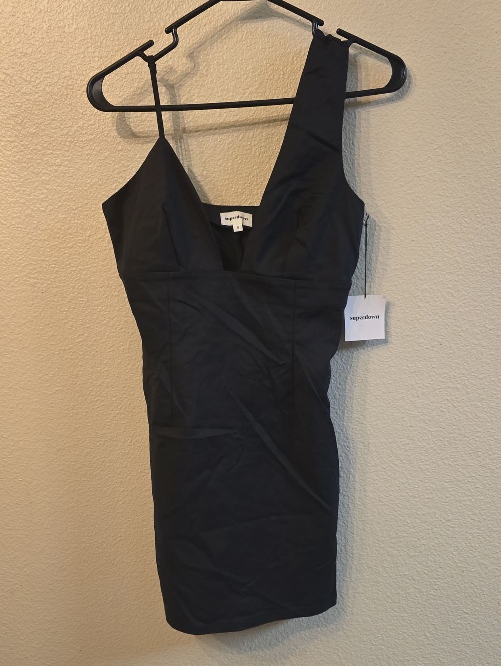superdown One-Shoulder Black Bodycon Dress